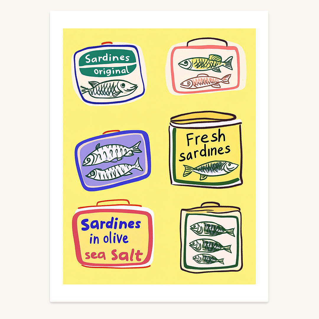 Colourful Sardine Cans Print