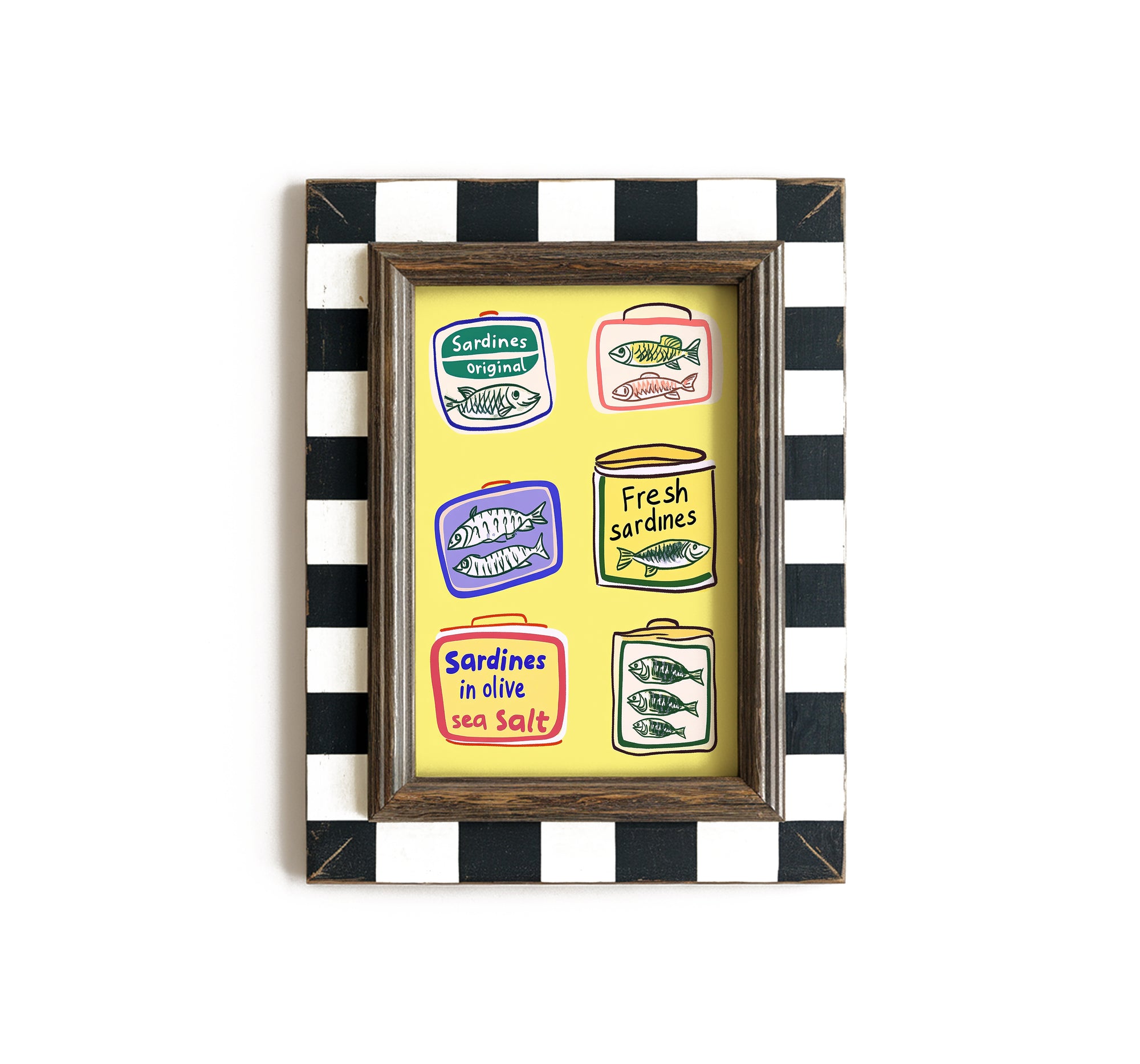 Colourful Sardine Cans Print