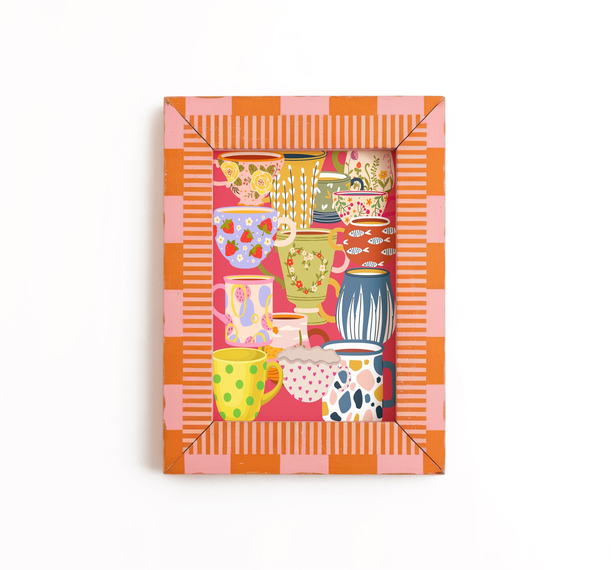 Patterned Teacups Print