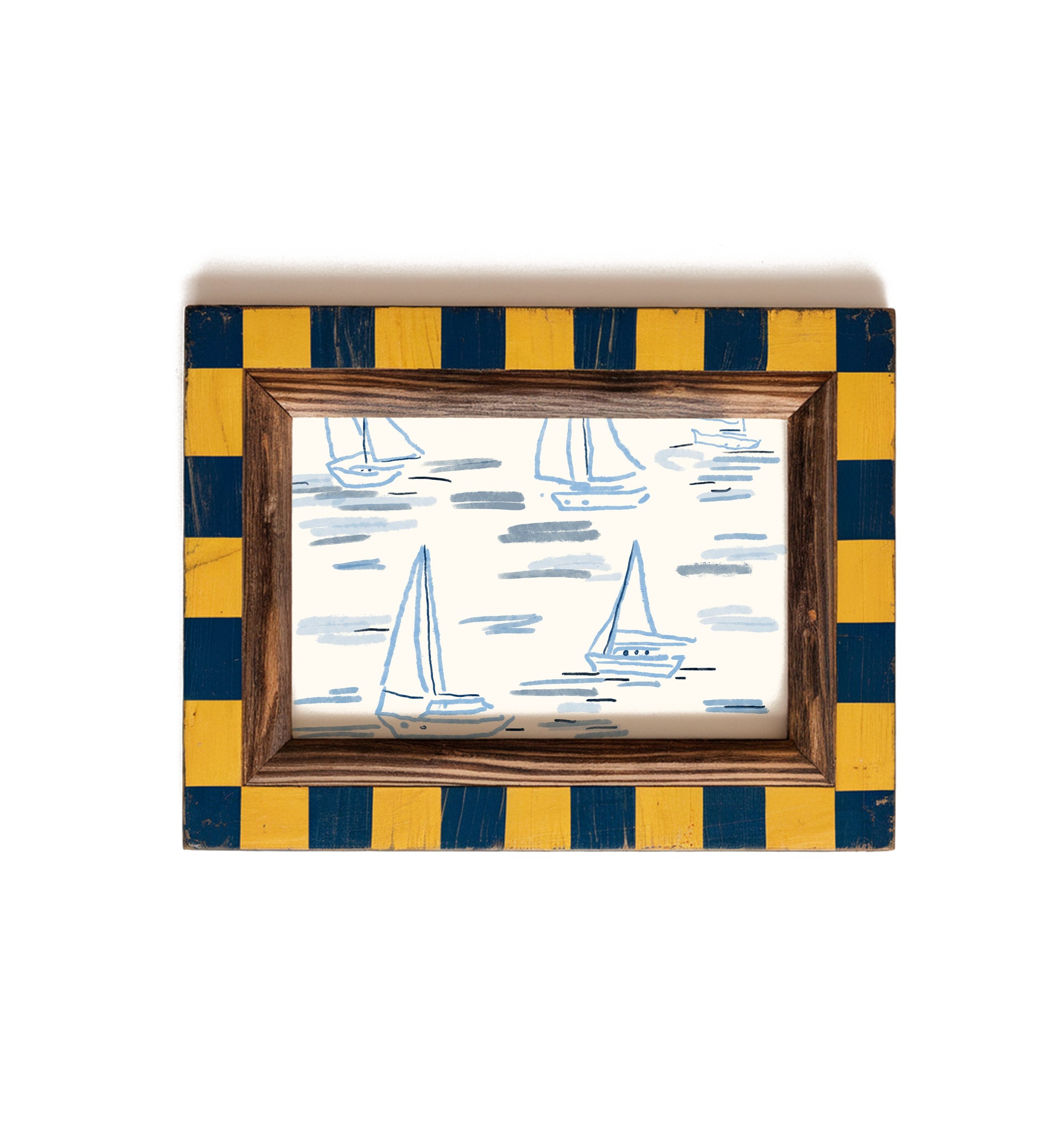 Blue Sailboats Print