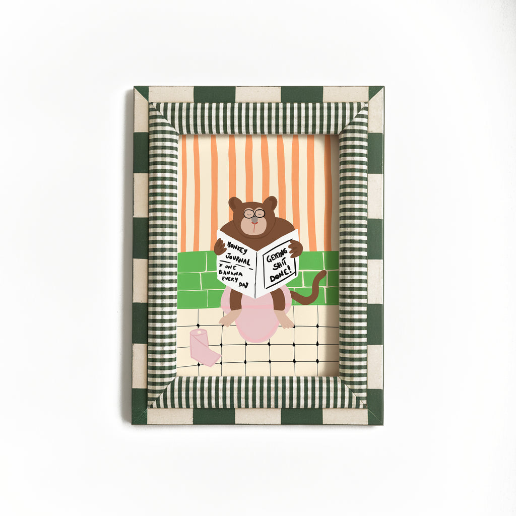 Reading Monkey Print