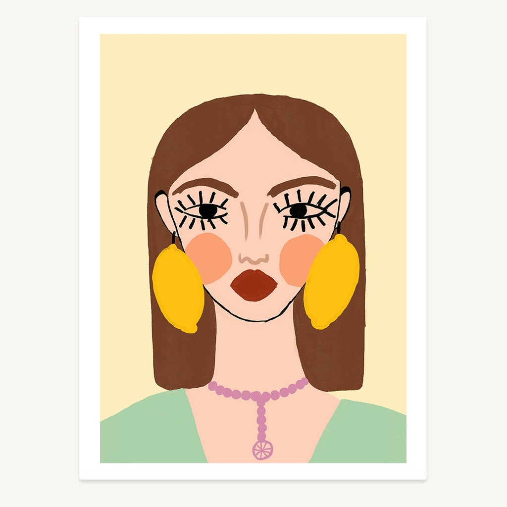 Lemon Earrings Print