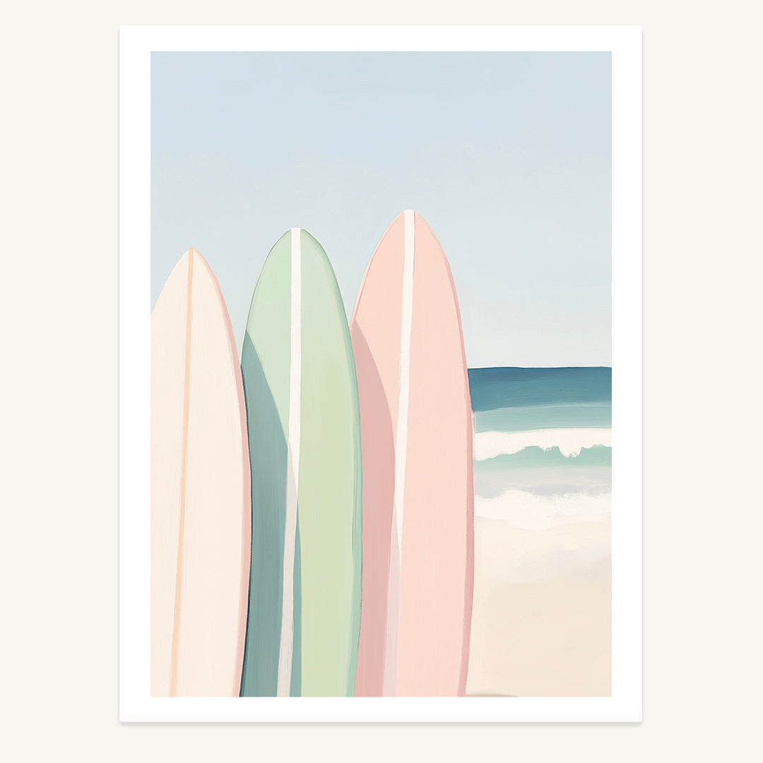 Three Surfboards Print