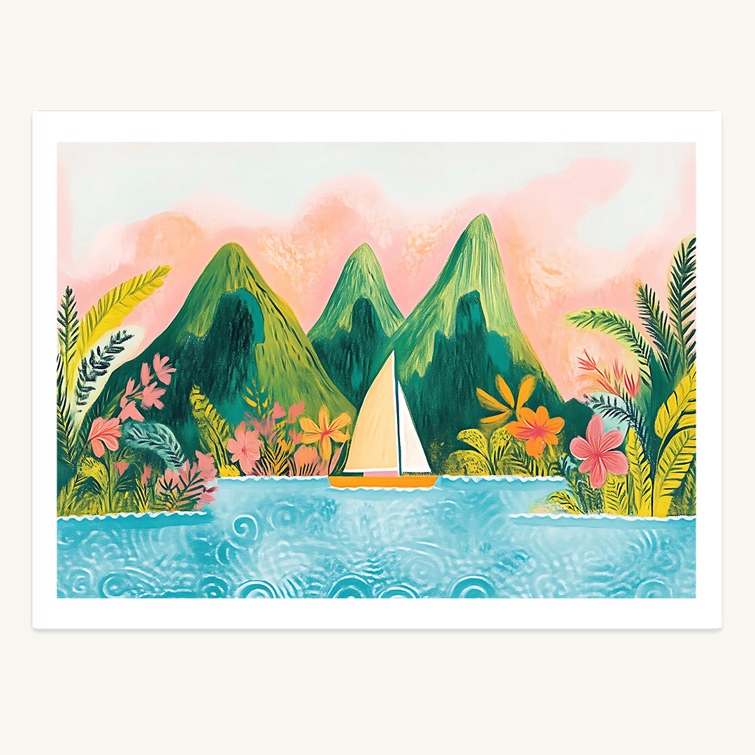 Sailboat Mountains Print