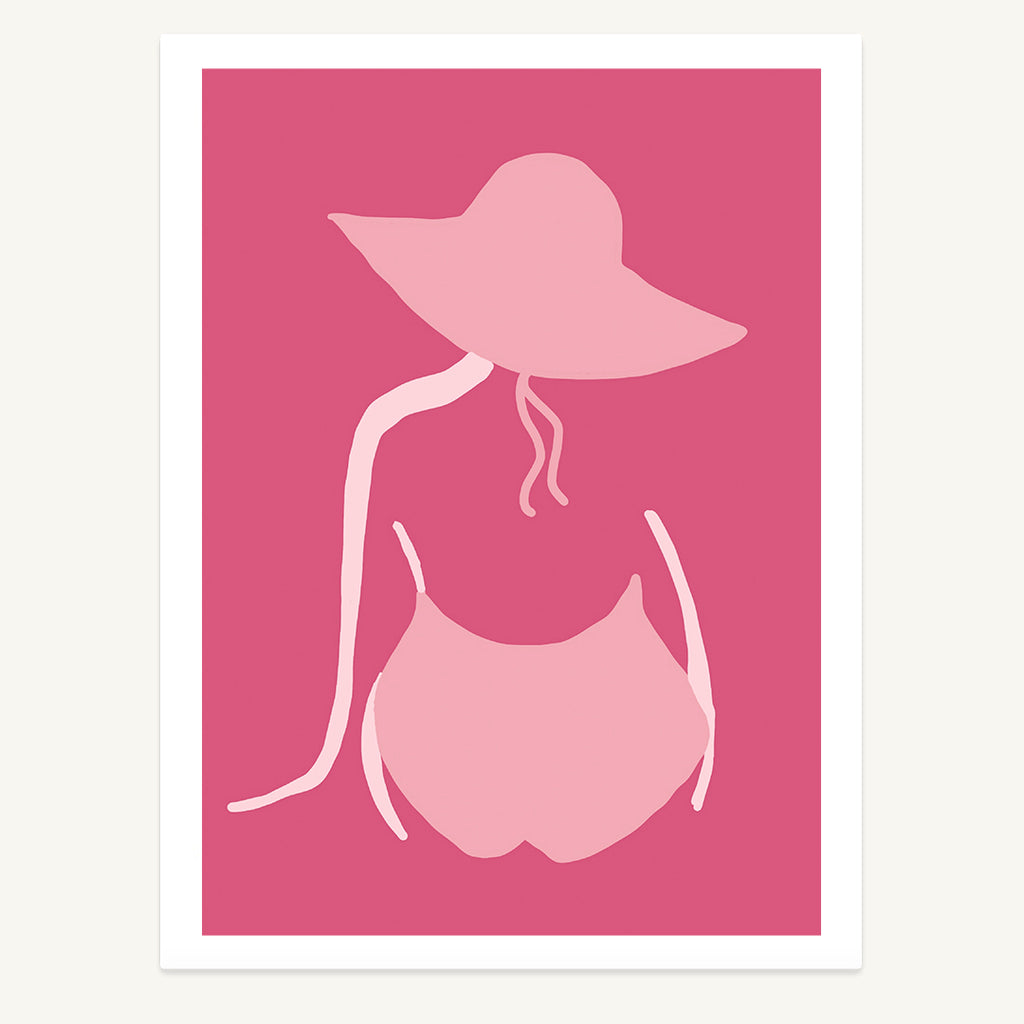 Lady with a Pink Hat Print