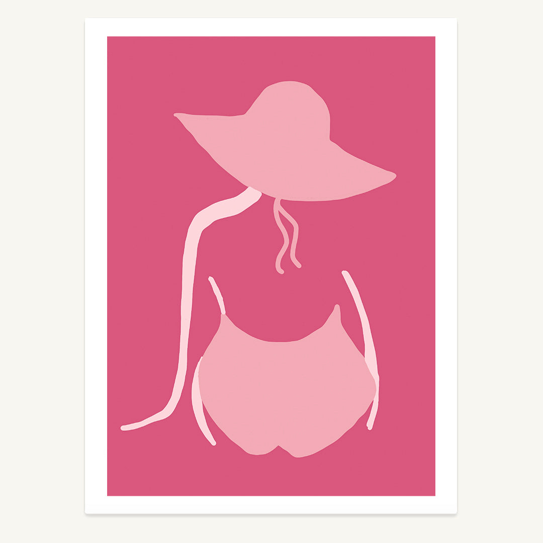 Lady with a Pink Hat Print