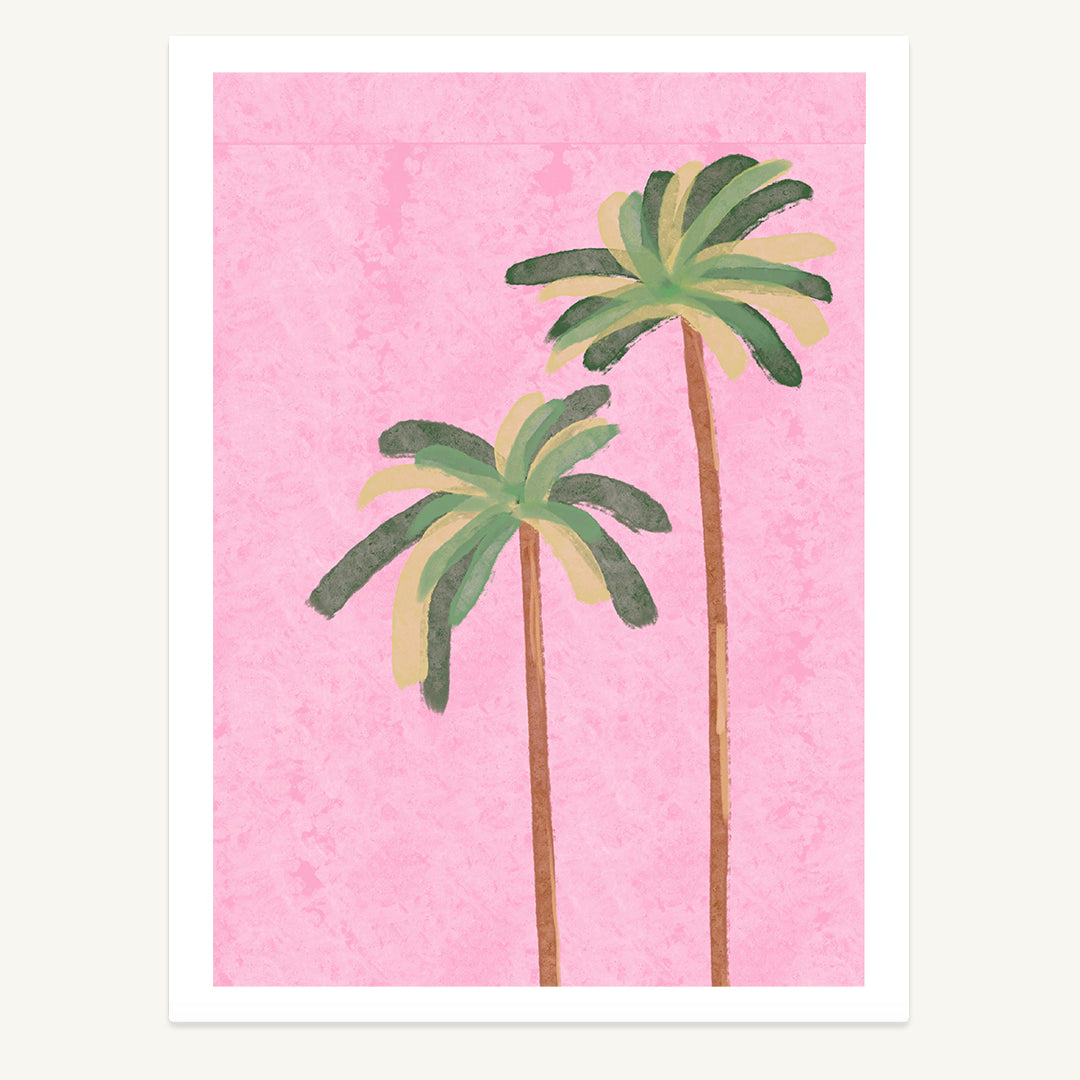 Pink Palm Trees Print