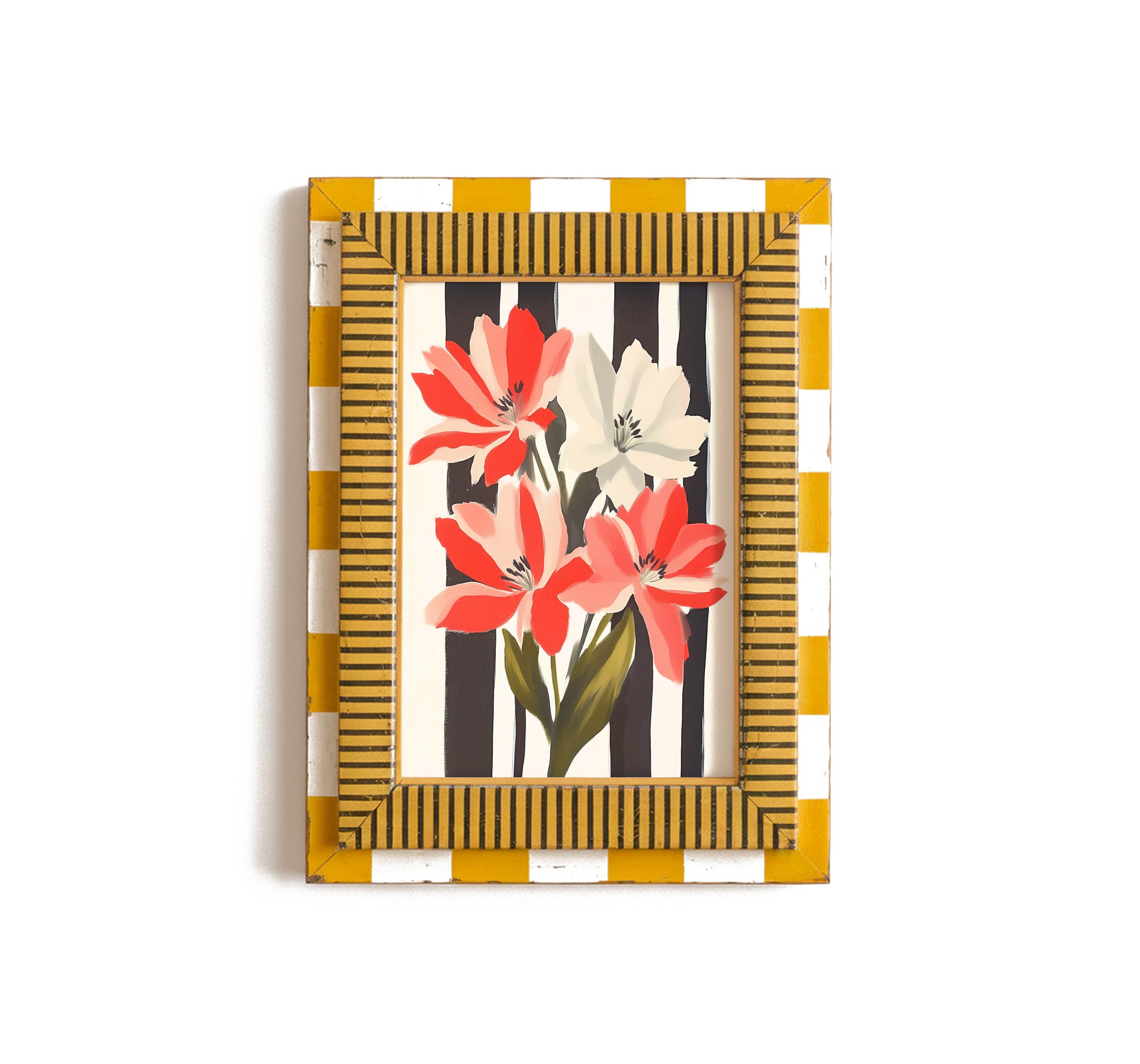 Red & White Flower Print
