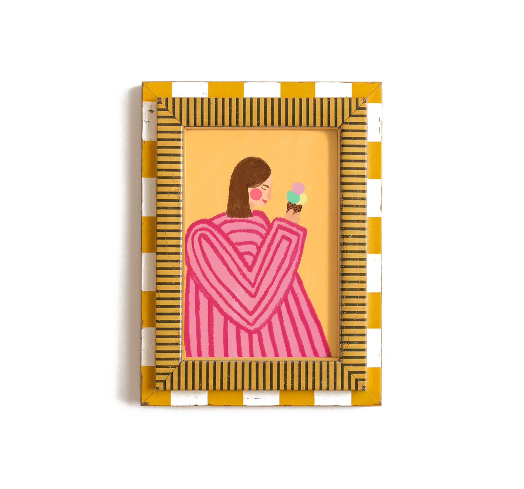 Lady with Icecream Print