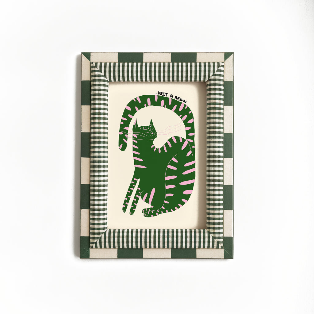 Green Cat Print