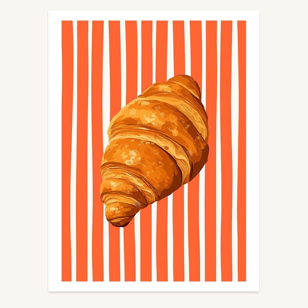 Striped Croissant Print