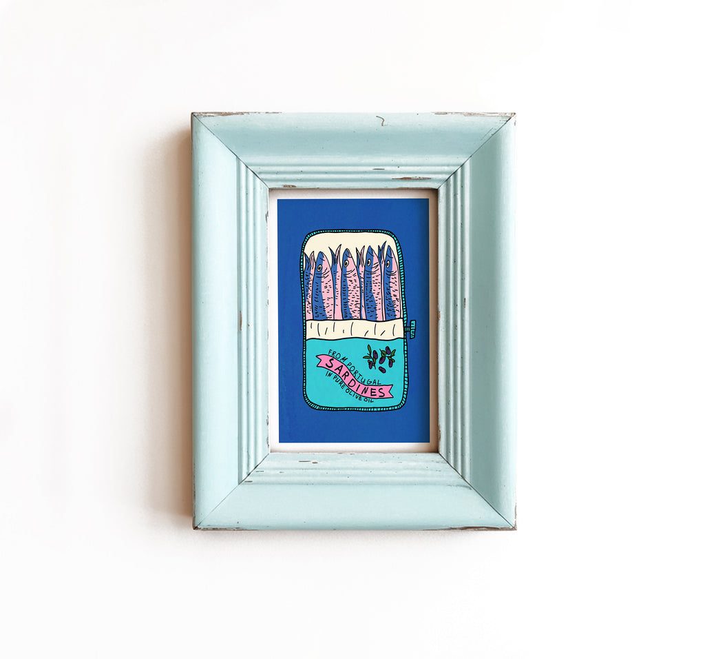 Blue Sardines Print