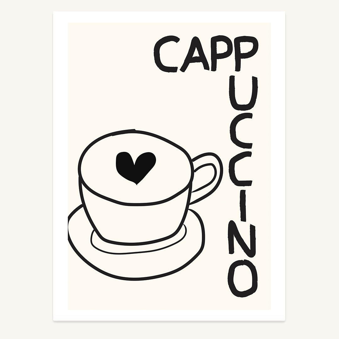 Cappuccino Heart Print